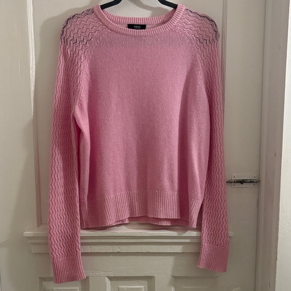 Aqua Sweaters - Aqua Pink Crew Neck Cashmere Sweater